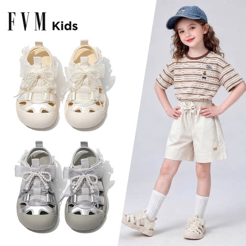 FVM女童鞋子儿童公主运动凉鞋