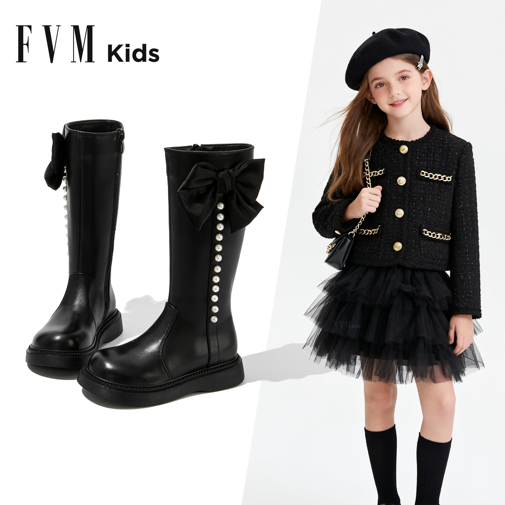 蝴蝶结装饰俏皮可爱 长靴设计 修饰腿部曲线