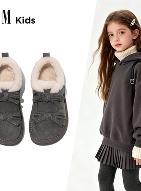 FVM女童鞋子儿童勃肯大棉鞋2025冬季新款女孩加绒雪地靴超火冬鞋