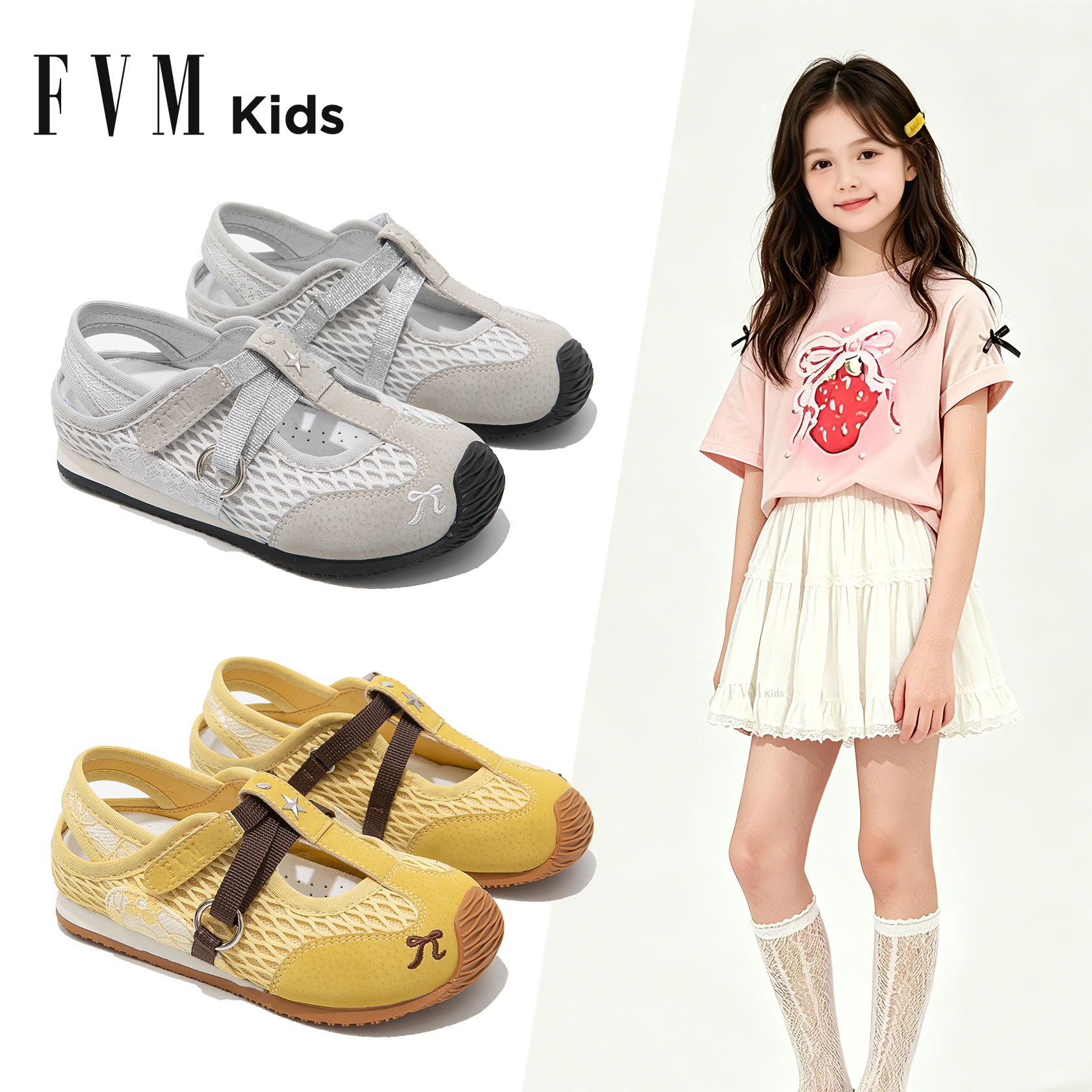 女童鞋子儿童运动板鞋2026新款春夏季巨好看单网德训透气薄款网鞋