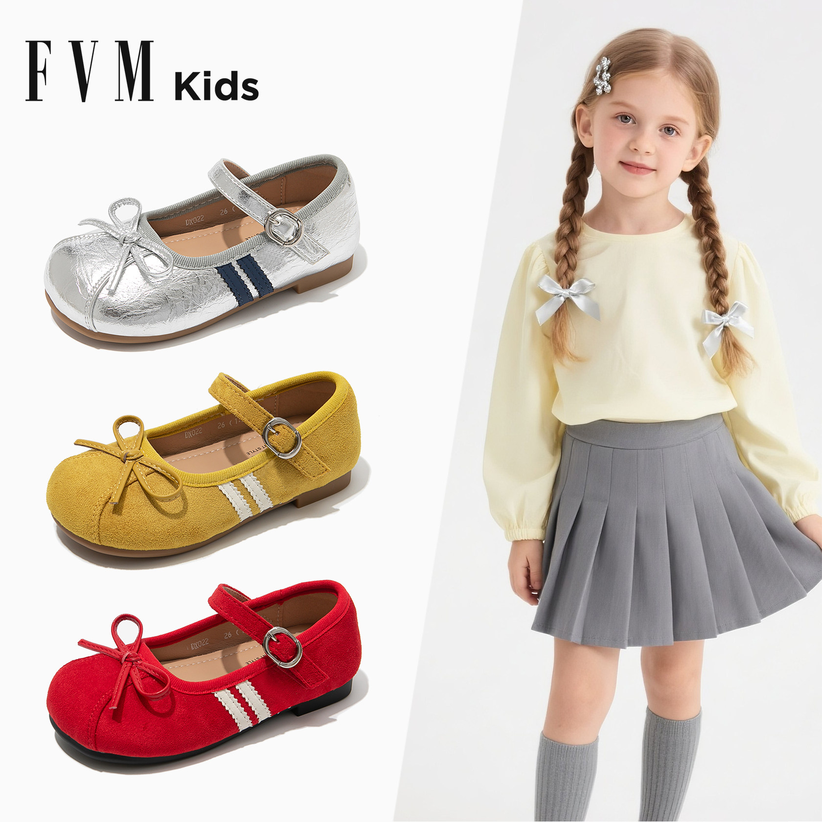 女童鞋子儿童公主小皮鞋2025新款春秋洋气女孩银色单鞋大童配裙子