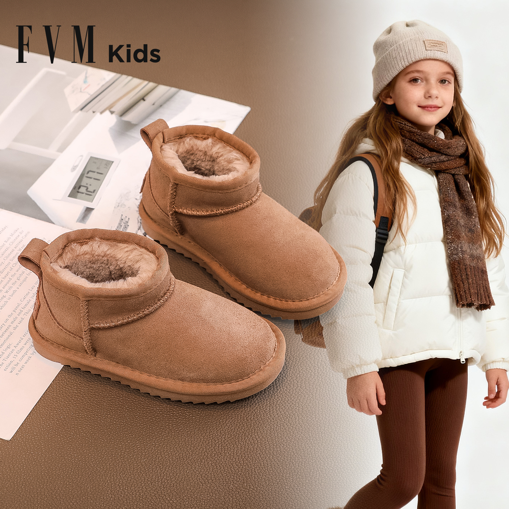 FVM女童鞋子儿童二棉冬鞋