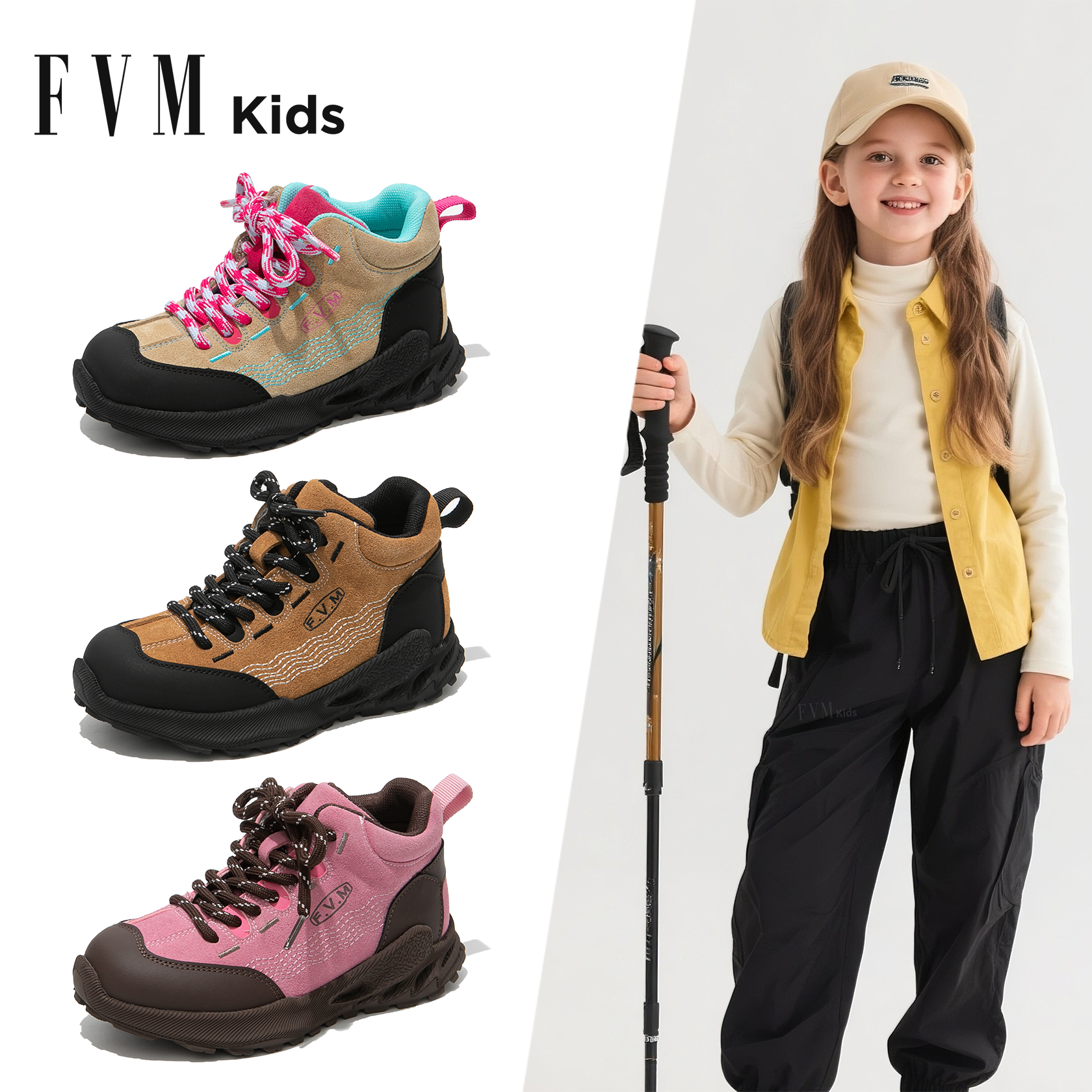 女童鞋子儿童软底户外运动登山鞋