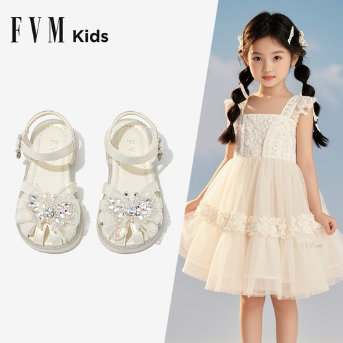fvm女童鞋子儿童公主包头凉鞋