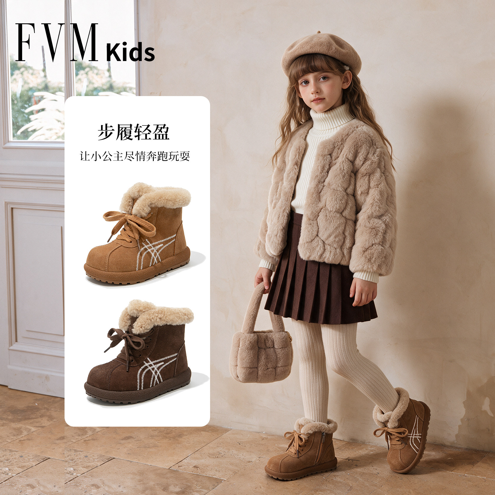 女童鞋子儿童公主雪地靴