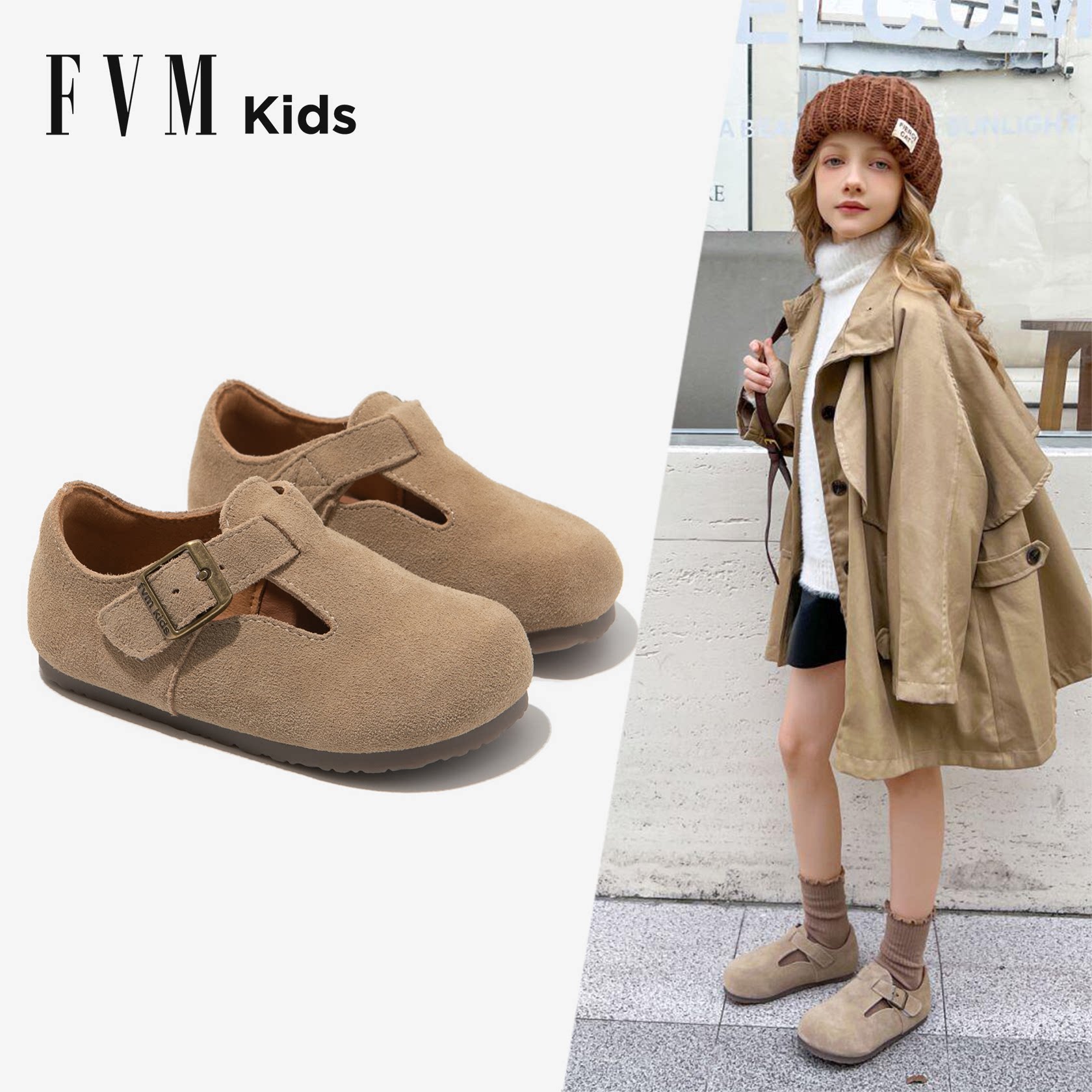 女童勃肯鞋儿童真皮小皮鞋2026新款春季女宝宝女孩豆豆单鞋子洋气