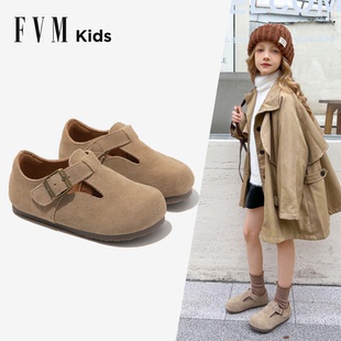 女童勃肯鞋儿童真皮小皮鞋2026新款春季女宝宝女孩豆豆单鞋子洋气