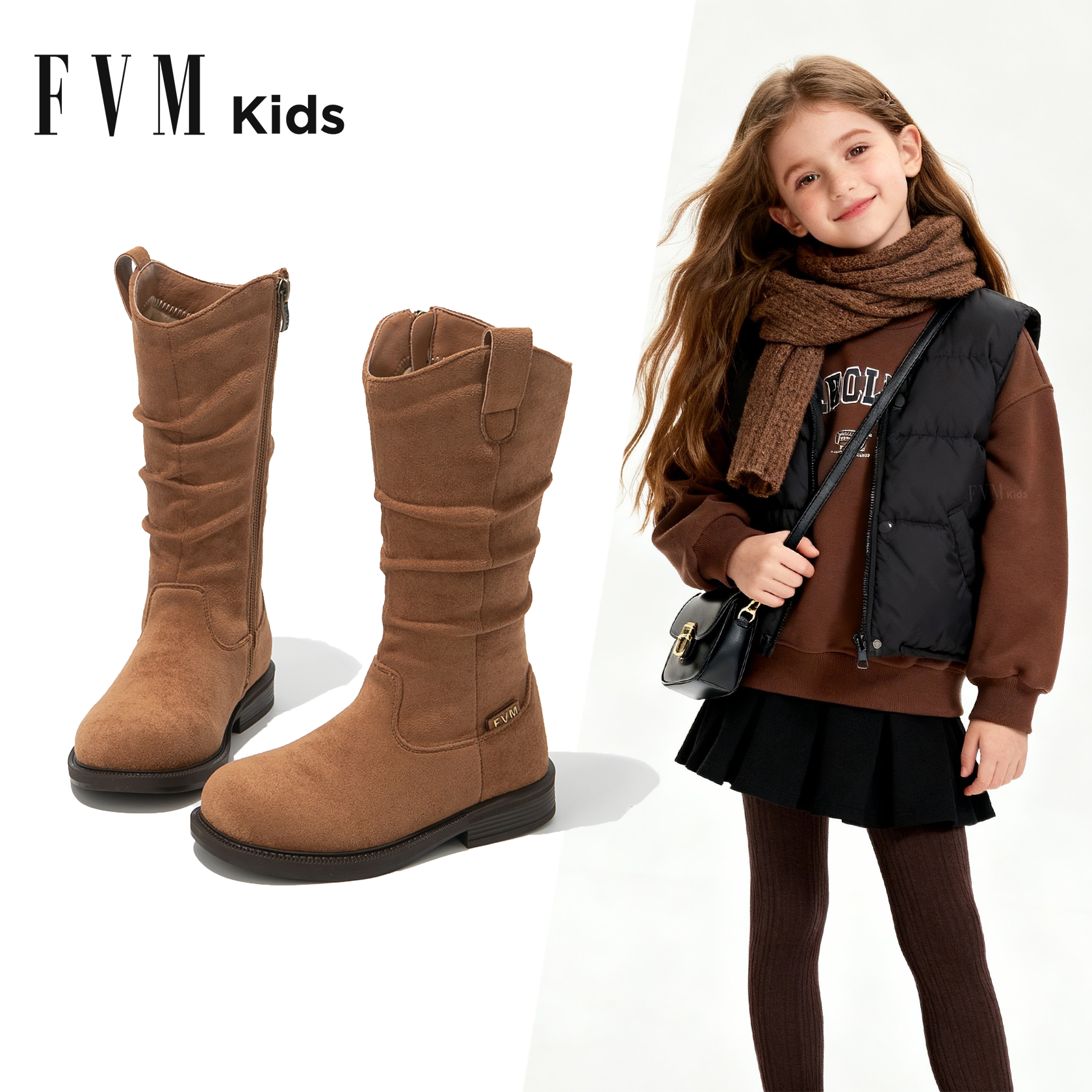 女童公主堆堆长靴】冬季加厚冬靴