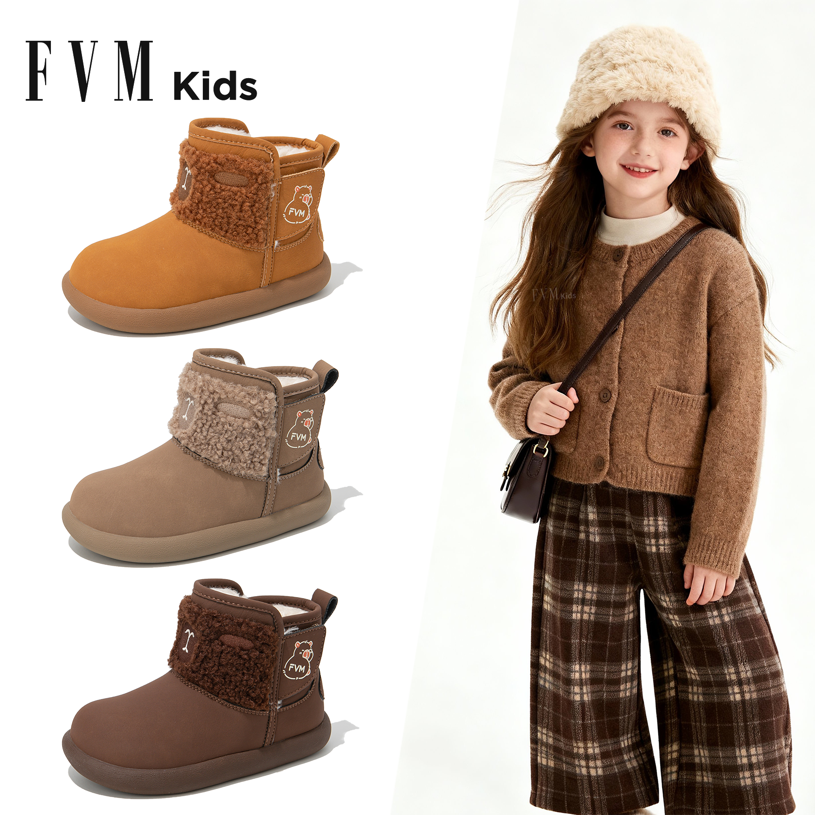 【加绒保暖】女童雪地靴