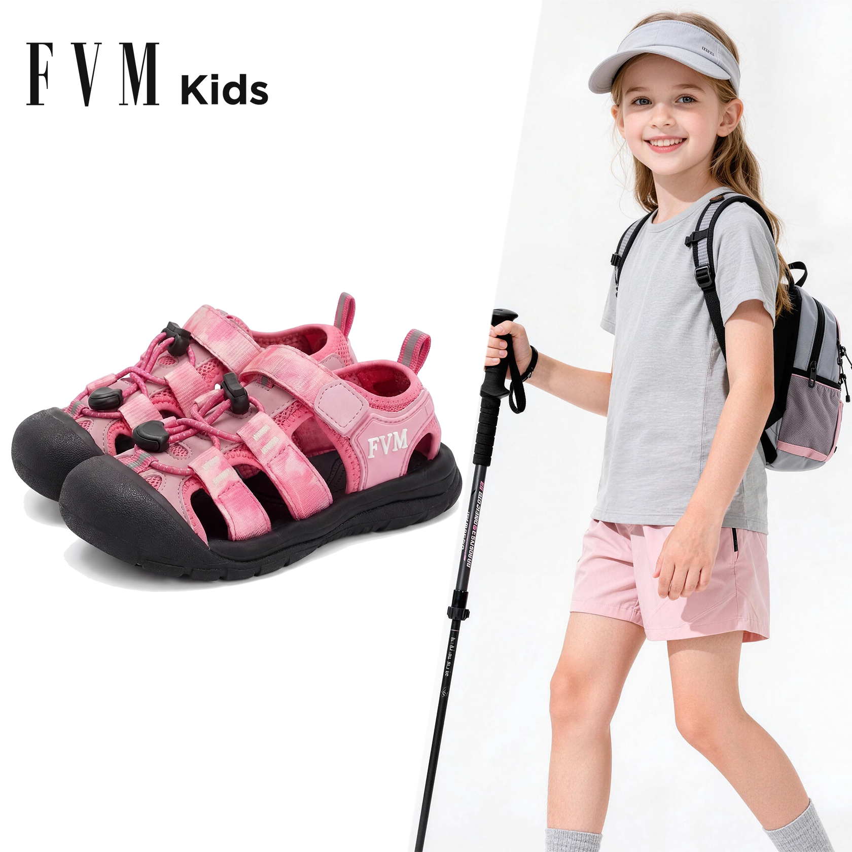 FVM女童鞋子儿童公主包头运动凉鞋2026新款夏季夏款女孩溯溪涉水