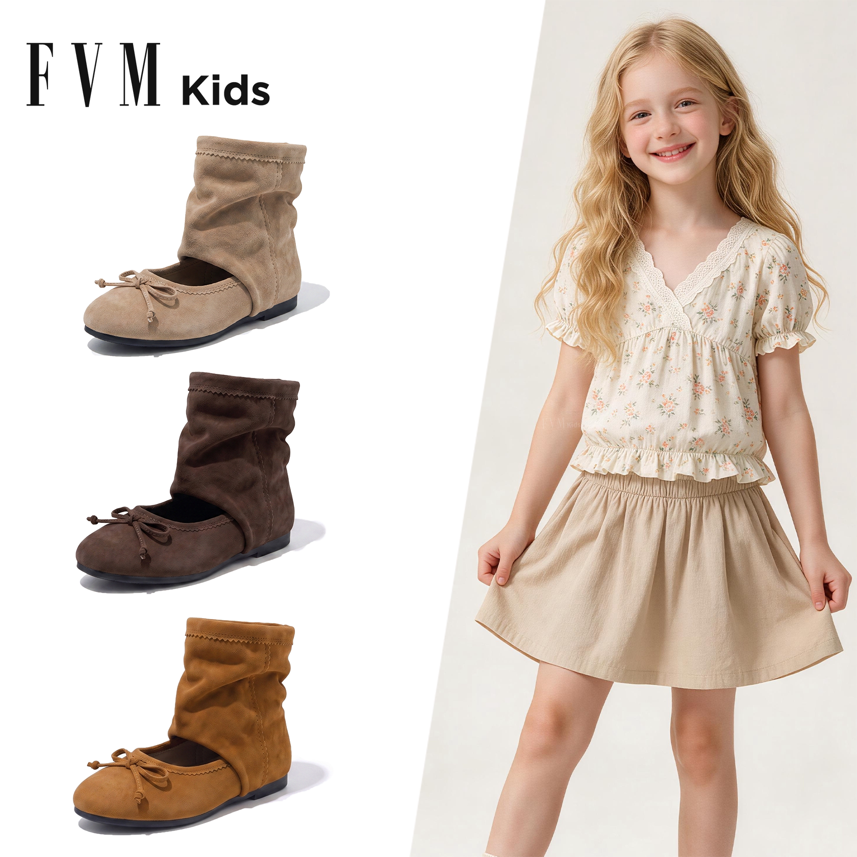 fvm女童马丁靴夏季大童女宝软底