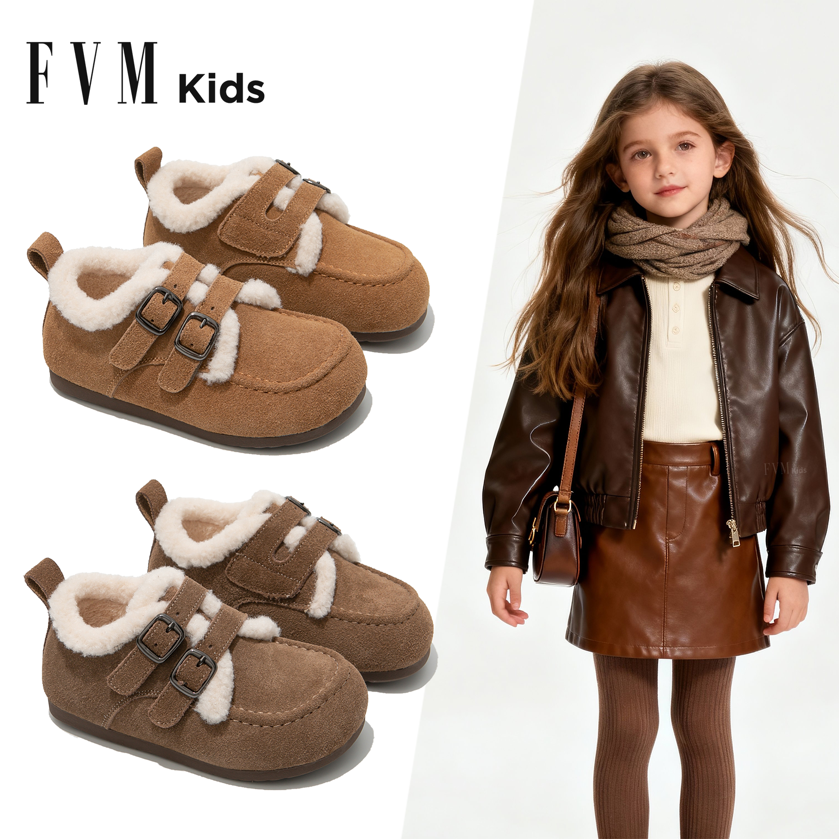 FVM女童鞋子儿童二棉鞋