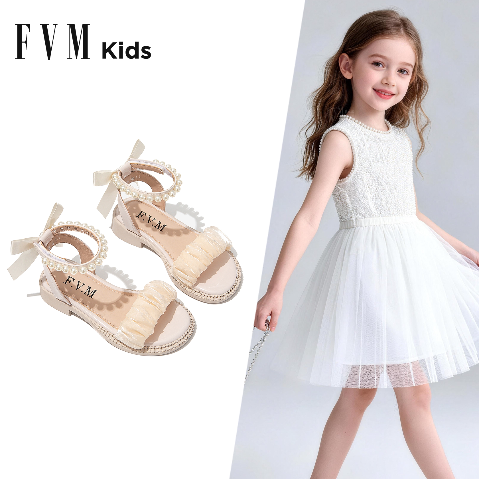 FVM女童鞋子儿童公主凉鞋
