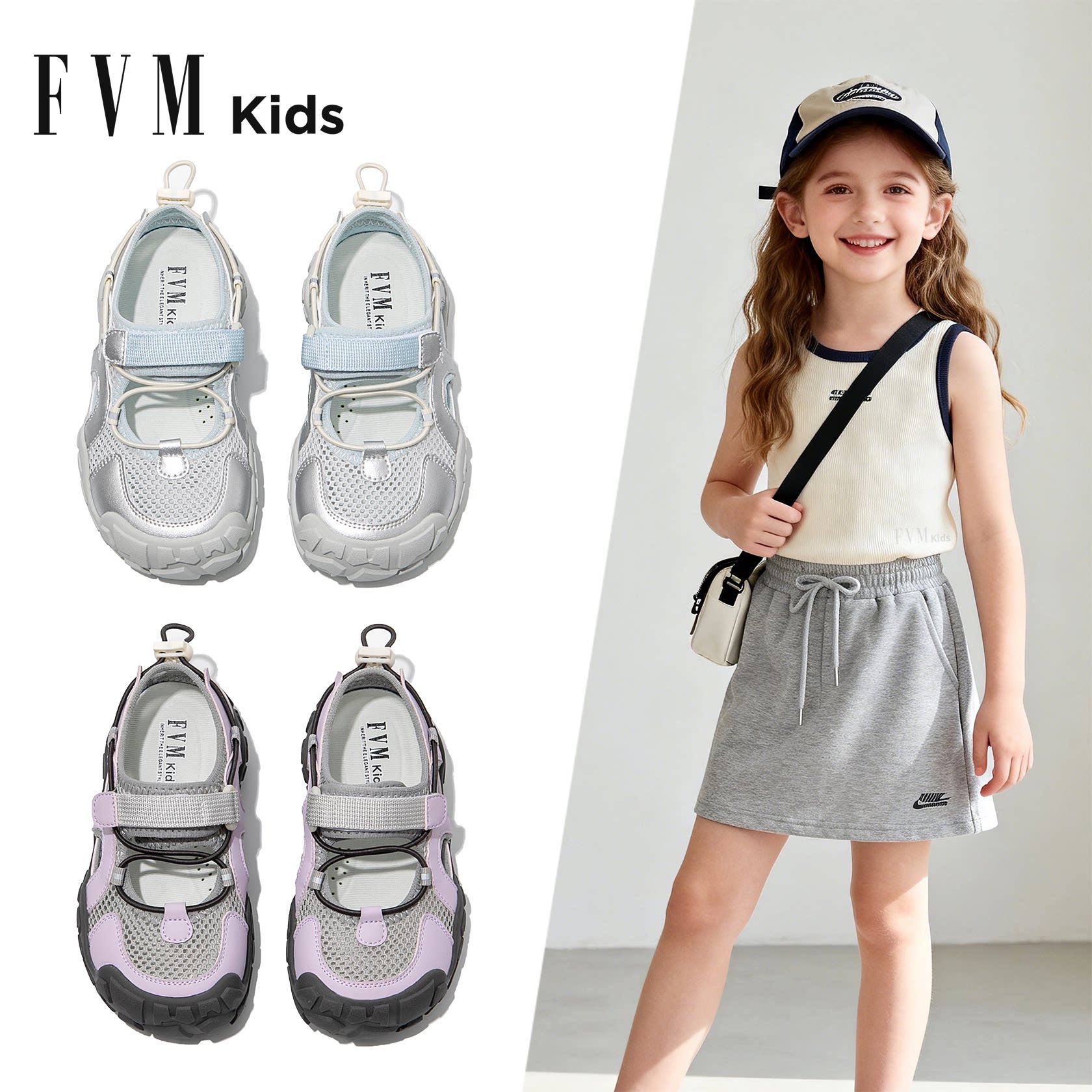 女童透气运动凉鞋子儿童2026新款夏季夏款软底女宝宝包头网面溯溪