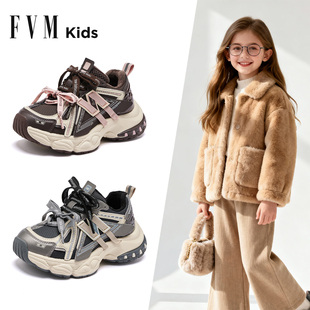 女童鞋子儿童二棉鞋2025新款冬季毛毛老爹运动鞋加绒加厚大棉冬鞋