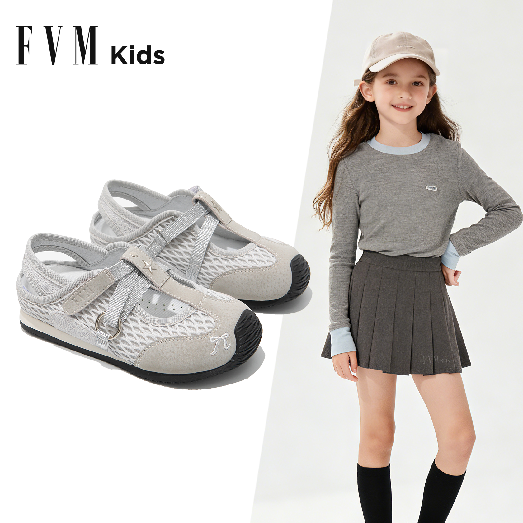 FVM女童鞋子儿童运动凉鞋2026新款夏季薄款女孩宝宝包头夏款大童