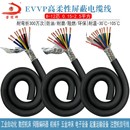 24芯 多芯信号线300V耐高温105度 PVC拖链柔性屏蔽线EVVP