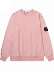 Yfstone New Stone-Style American High Street Pure Cotton Trendy Brand Badge Top Solid Color Unisex Crew Neck Sweatshirt