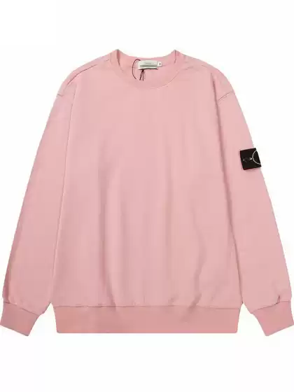 Yfstone New Stone-Style American High Street Pure Cotton Trendy Brand Badge Top Solid Color Unisex Crew Neck Sweatshirt