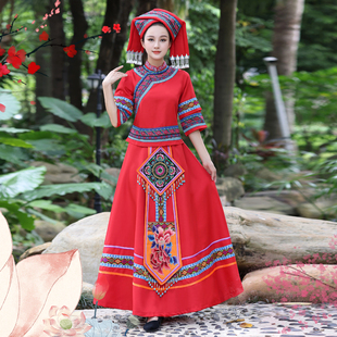 壮族服装女成人广西壮服三月三少数民族服饰苗族舞蹈服土家族瑶族