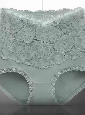 高腰收腹女士性感蕾丝内裤女纯棉抑菌底档透气大码提臀塑形三角裤