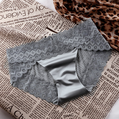 冰丝速干透明低腰蕾丝内裤夏季款
