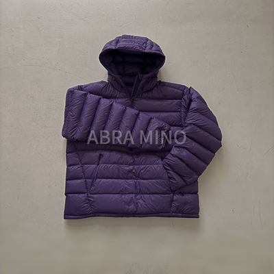 Abramino冬季新品高级排骨款轻薄连帽羽绒服休闲百搭外套男装-A40