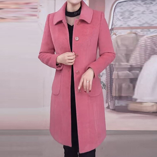 小个子中长款夹棉加厚大衣女2025年秋冬新款妈妈洋气爆款毛呢外套