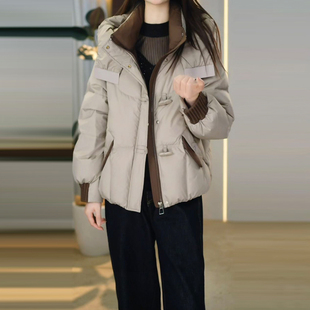 免洗白鸭绒短款羽绒服女2025冬季新款时尚洋气中青年妈妈保暖外套