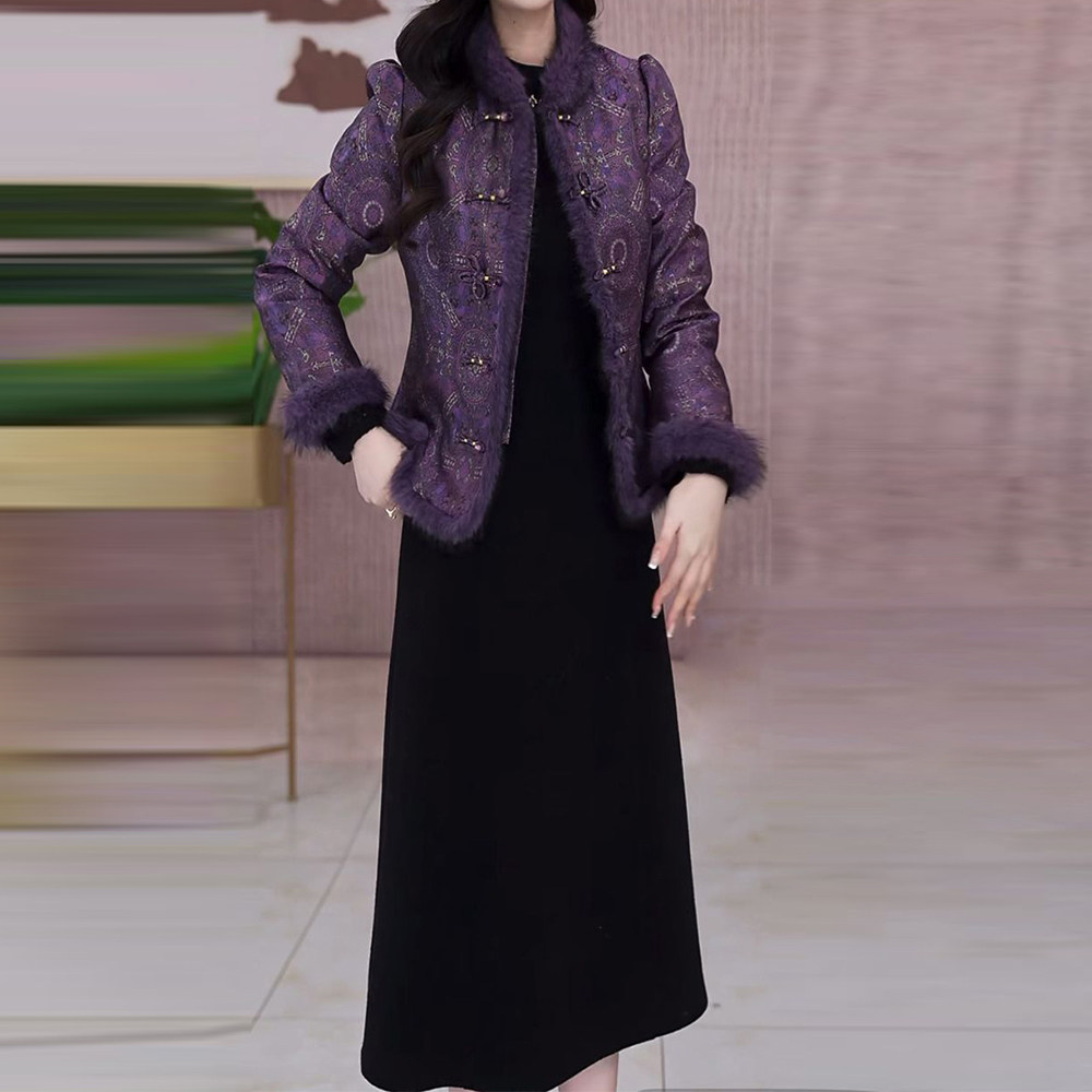 优雅羽绒服搭连衣裙女2025年冬季修身显瘦减龄遮肉中长款保暖套装