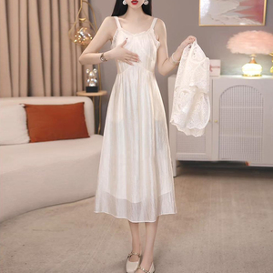 妈妈装两件套连衣裙女2025夏季新款女人味小翻领上衣半身裙两件套