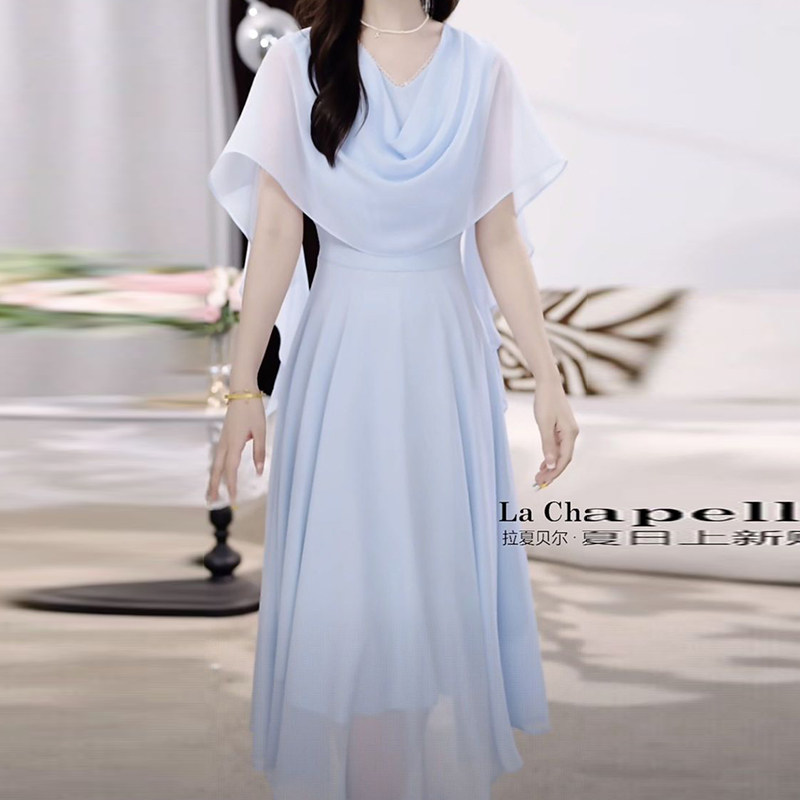 冰莉丝连衣裙2025夏季新款女装时尚气质减龄显瘦遮肉洋气礼服裙子