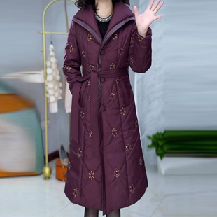 优雅贵夫人翻领棉服女2025年冬季修身显瘦减龄遮肉中长款保暖外套