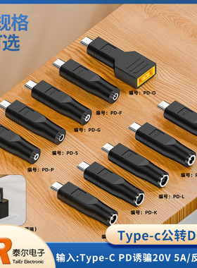 Type-C公DC5521/方口4530/7406适用于星计划反向平板电脑转接头