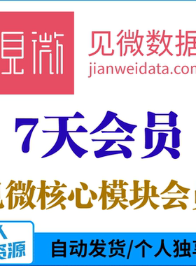 见微数据会员7天数据下载查询分析检索研究报告见微知著VIP超值量