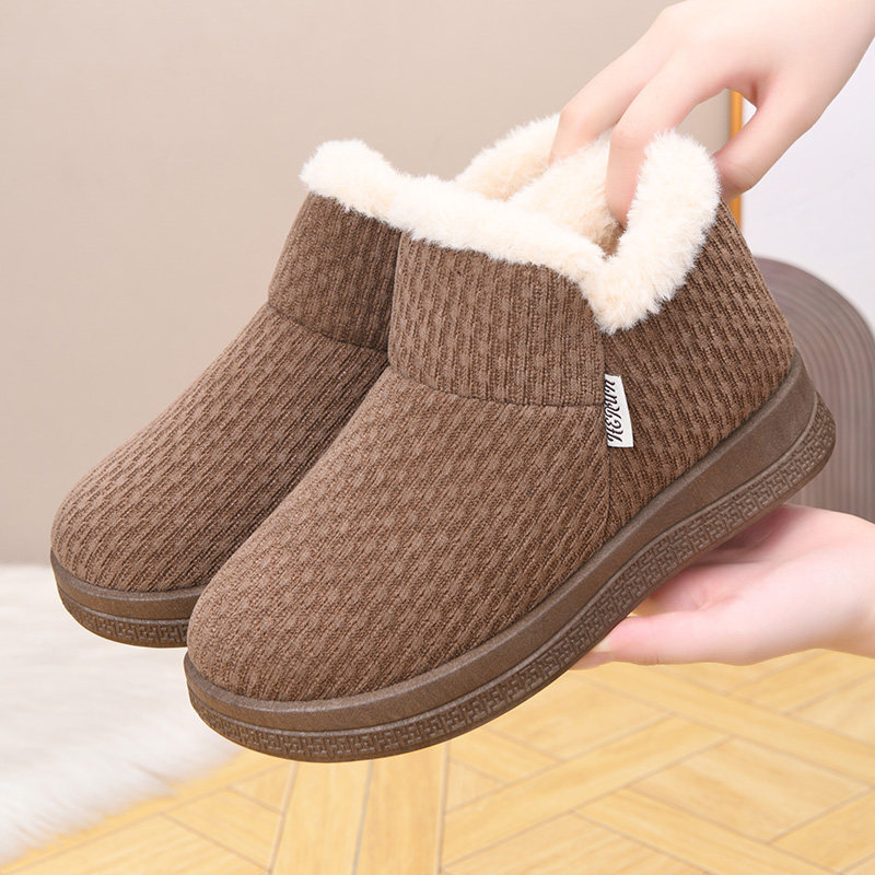 冬季新款加厚加绒舒适雪地靴一脚蹬时尚棉鞋外穿妈妈棉鞋防寒保暖,女鞋,传统布鞋,淘宝优惠券,粉丝福利购,淘宝优惠卷