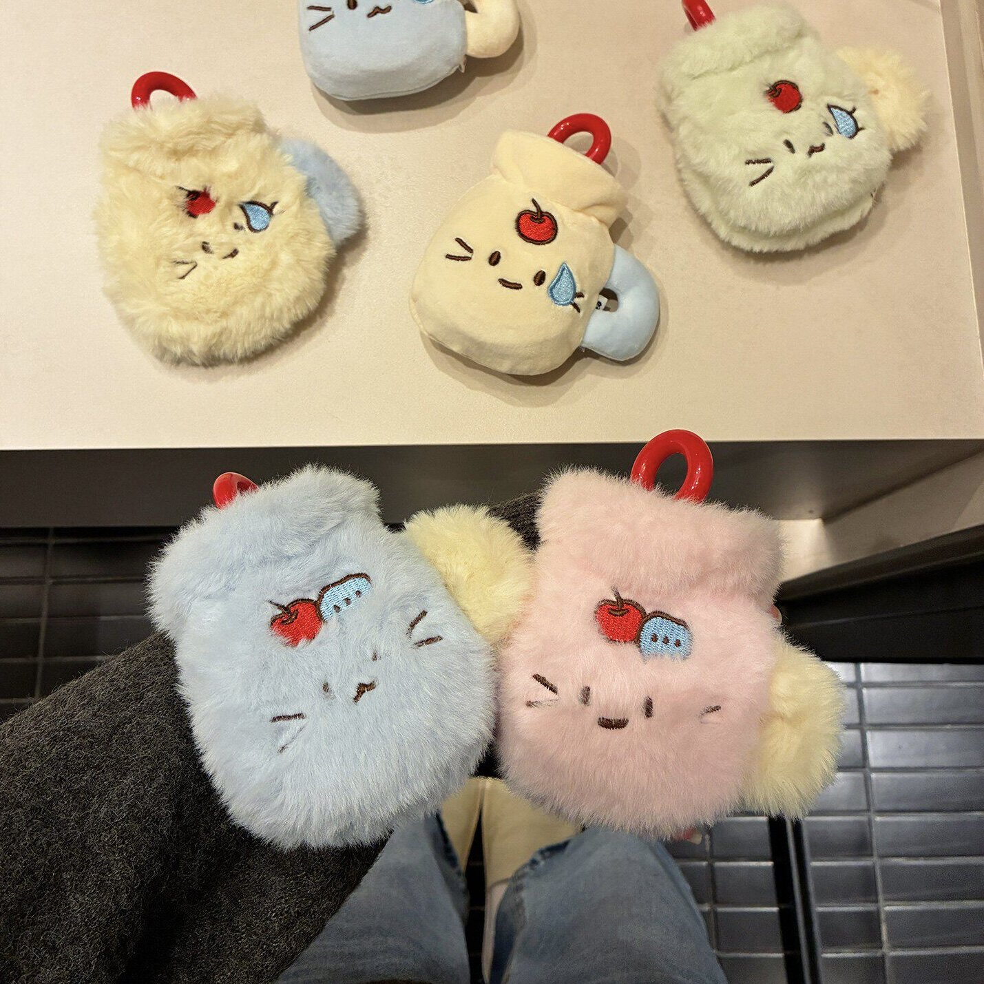 迷你毛绒热水袋可爱猫咪注水宿舍暖手宝痛经热敷便携小号暖肚子