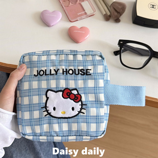 可爱猫咪化妆包随身便携外出手提拍立得收纳包姨妈巾杂物包零钱包