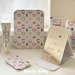 创意折叠小镜子女生高颜值便捷随身化妆镜宿舍桌面可立台式 梳妆镜