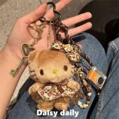 美拉德猫咪毛绒包包挂件钥匙扣miu系编绳公仔挂饰送女生礼物