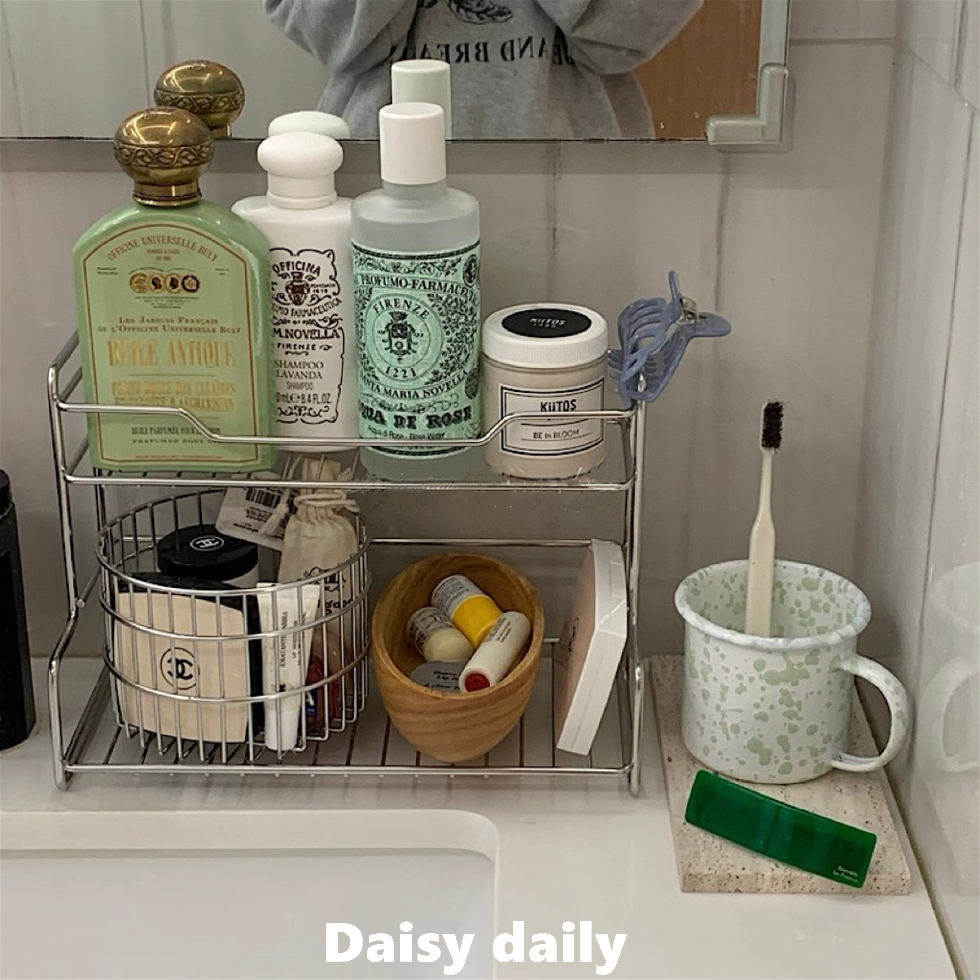 不锈钢置物架收纳架桌面浴室台面化妆品整理架子多功能沥水架新款