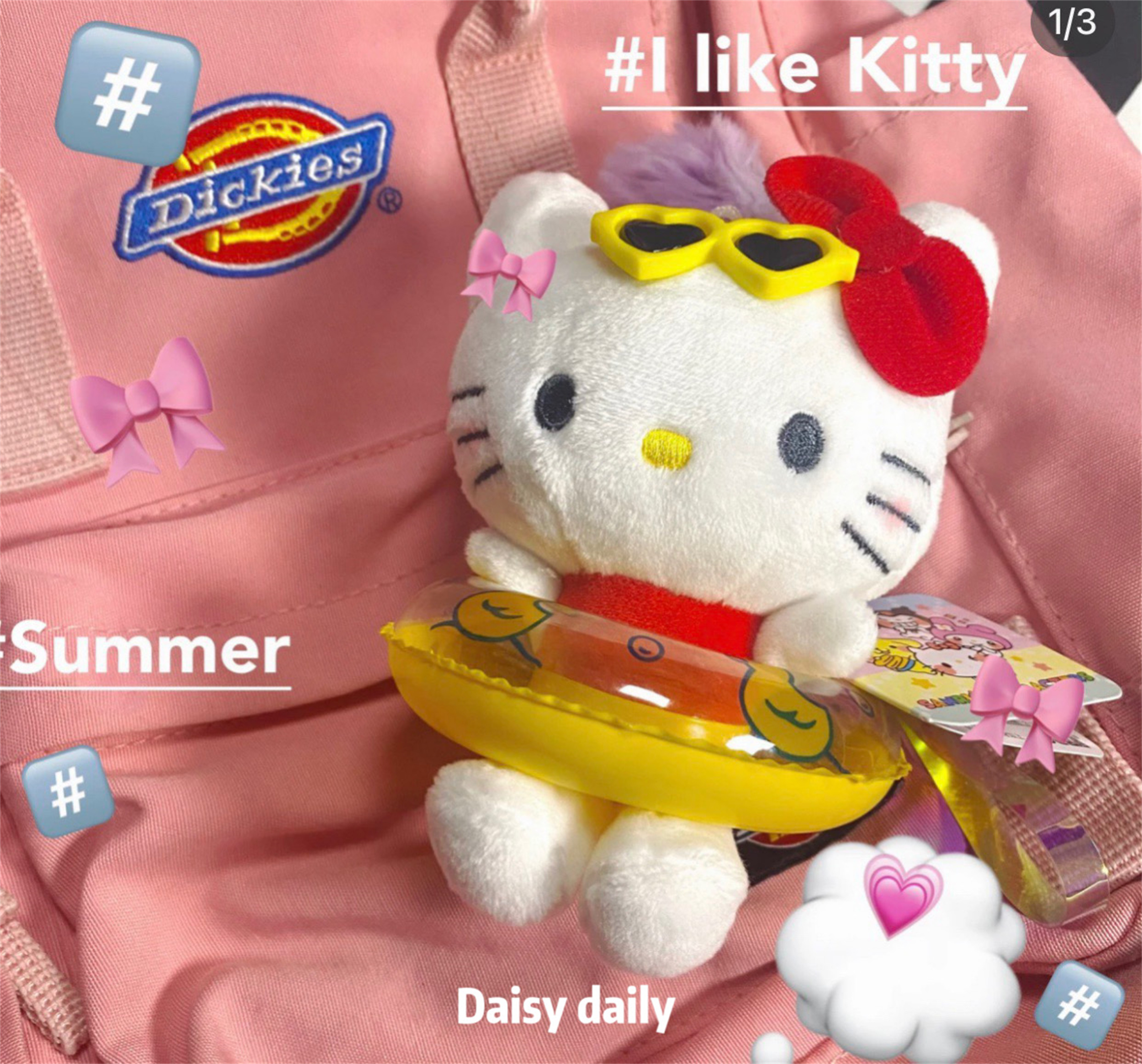 可爱日系夏日海边泳圈KT猫包挂件