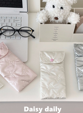 自制ins少女印花眼镜收纳包~防压眼镜袋便携布艺眼镜盒收纳袋笔袋