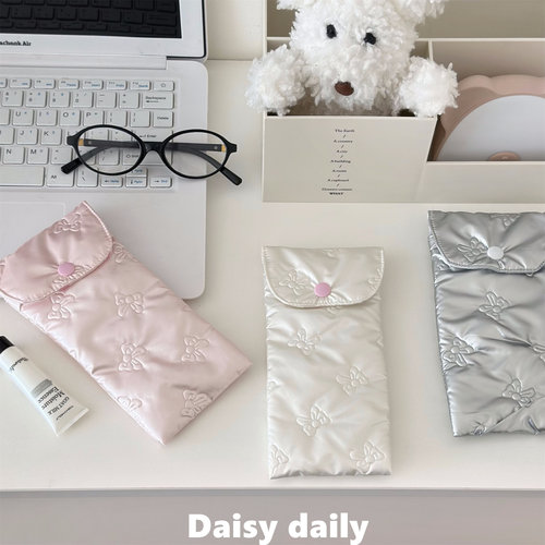 自制ins少女印花眼镜收纳包~防压眼镜袋便携布艺眼镜盒收纳袋笔袋