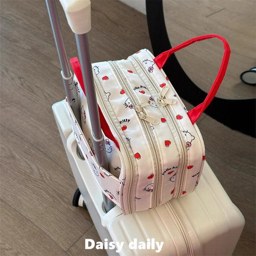 可爱猫咪分区化妆包2025新款大容量便携收纳包洗漱包可挂行李箱