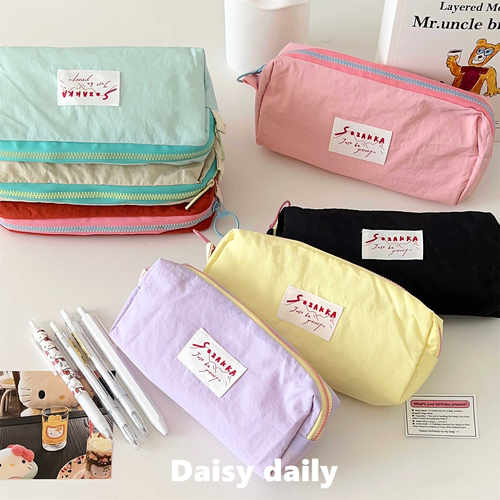 简约小众便携可爱文具收纳袋帆布