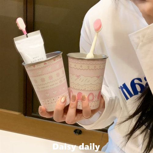 费尔岛不锈钢刷牙漱口杯家用牙刷杯子旅行便携学生宿舍洗漱杯抗菌
