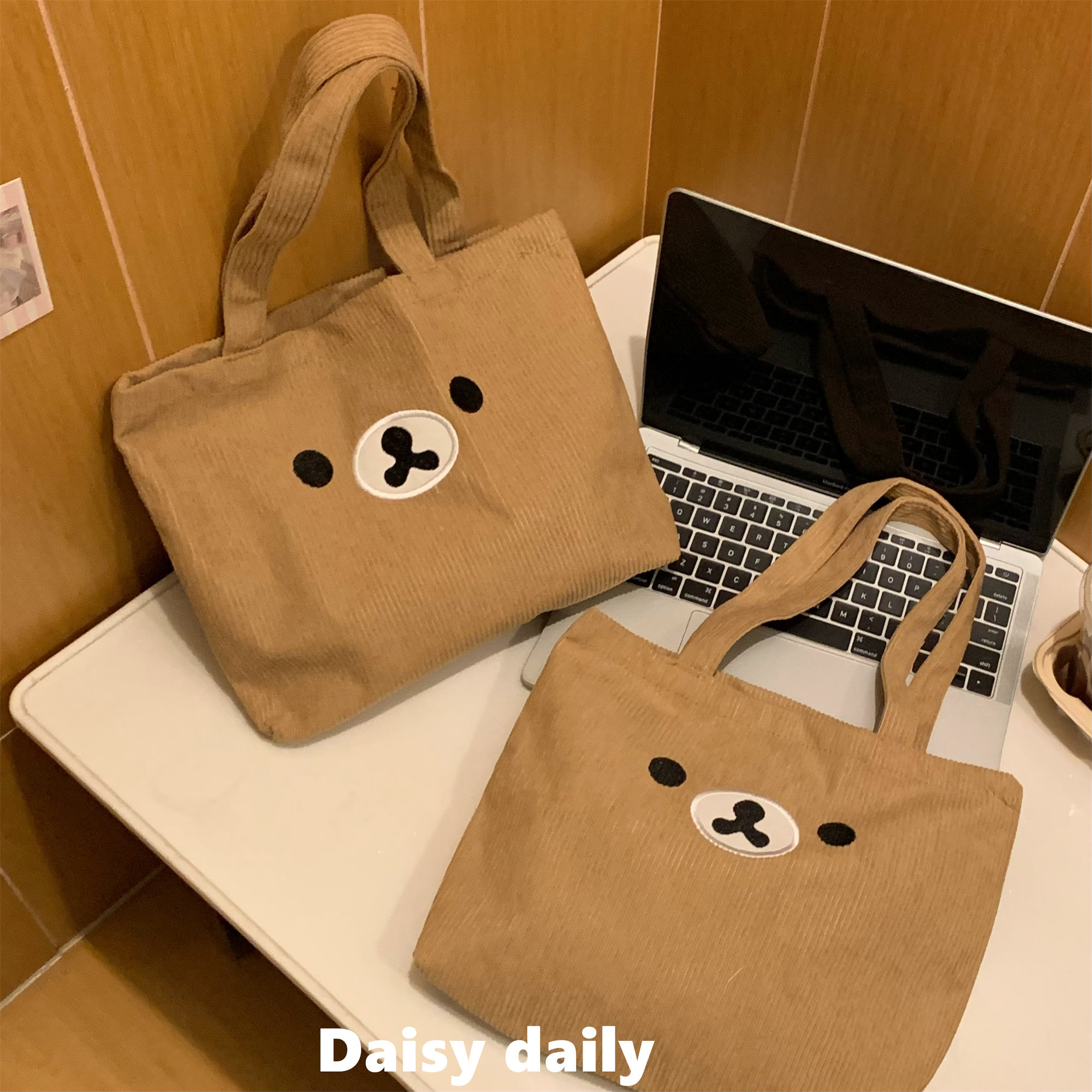 可爱轻松熊帆布包单肩手提高颜值多功能学生上课通勤托特包手提袋,箱包皮具/热销女包/男包,时尚帆布包,淘宝优惠券,粉丝福利购,淘宝优惠卷