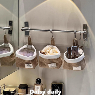 洗漱台收纳架挂袋收纳盒置物分区化妆品筐篮布艺卫生间浴室厕所