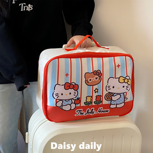 可爱卡通旅行包手提包女大容量轻便行李箱加包拉杆短途便携收纳包